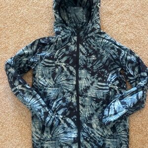 L.L. Bean Kids' Blue and Black Tie-Dye Rain Jacket